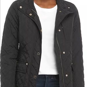 Michael Kors Black Short Button Quilted Jacket
